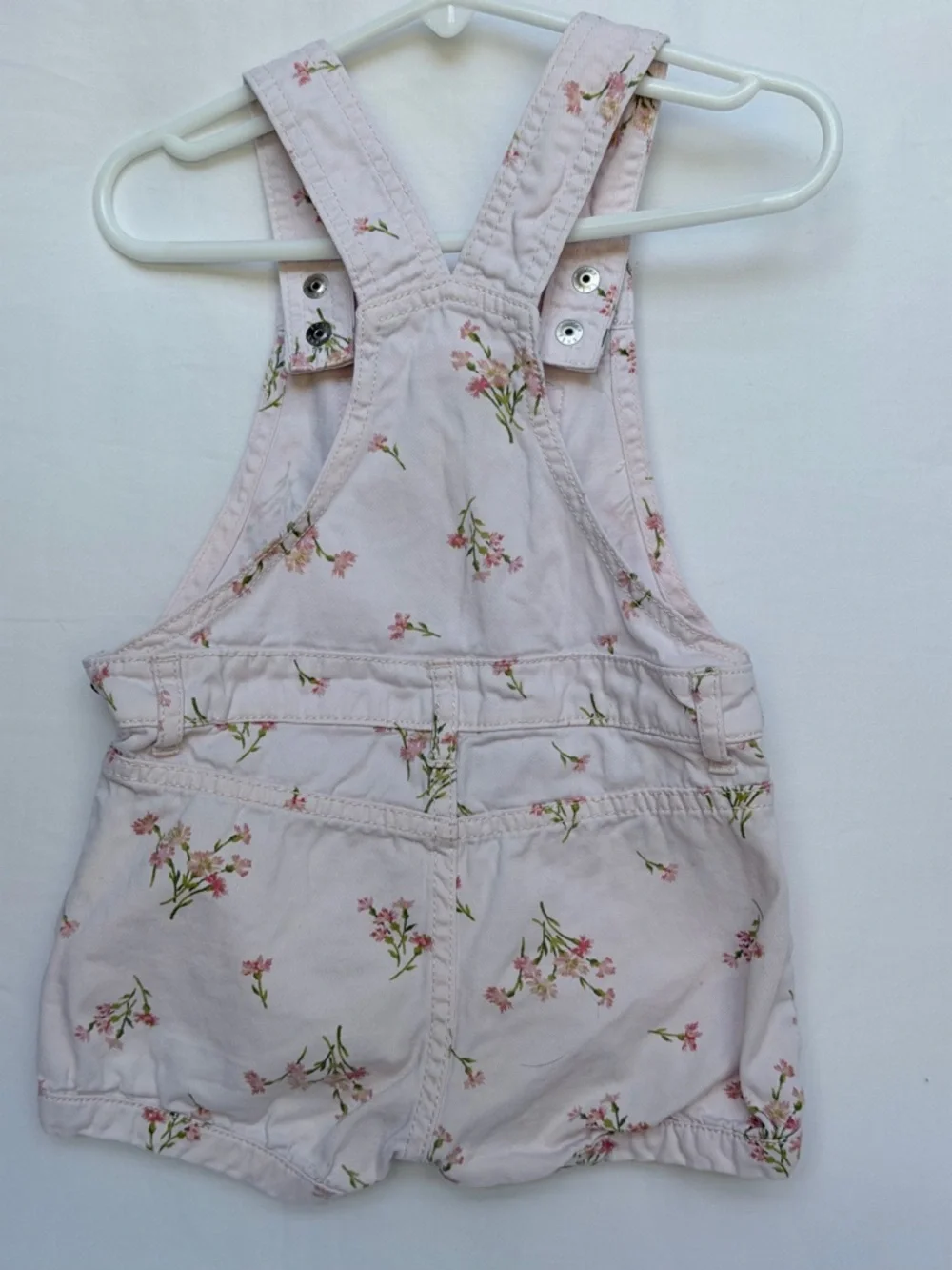 The Children's Place Pink Floral Short Overalls